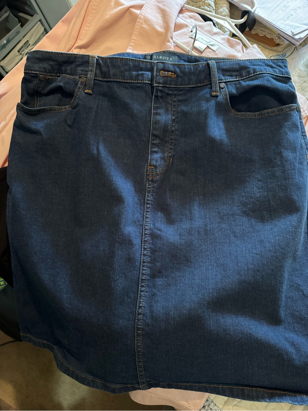 Talbots Dark Blue Denim women’s Jean Skirt